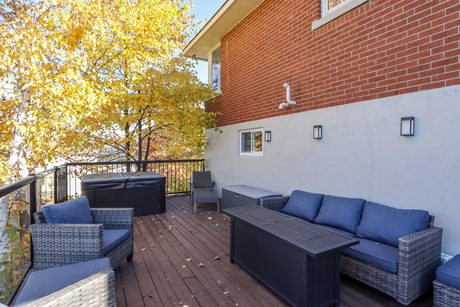 Back deck along the brick side of the house